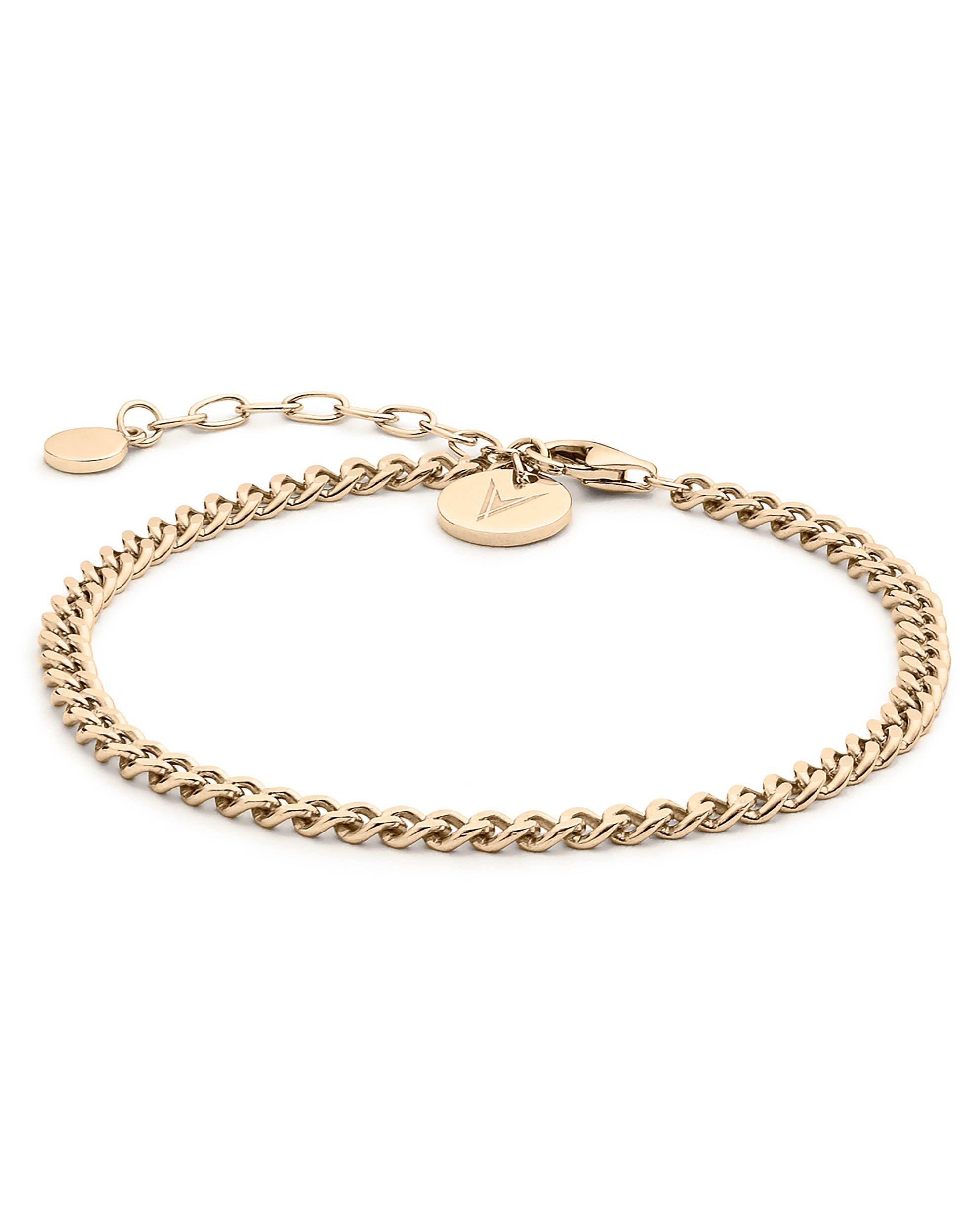 Gold Cuban Link Bracelet in Sterling Silver