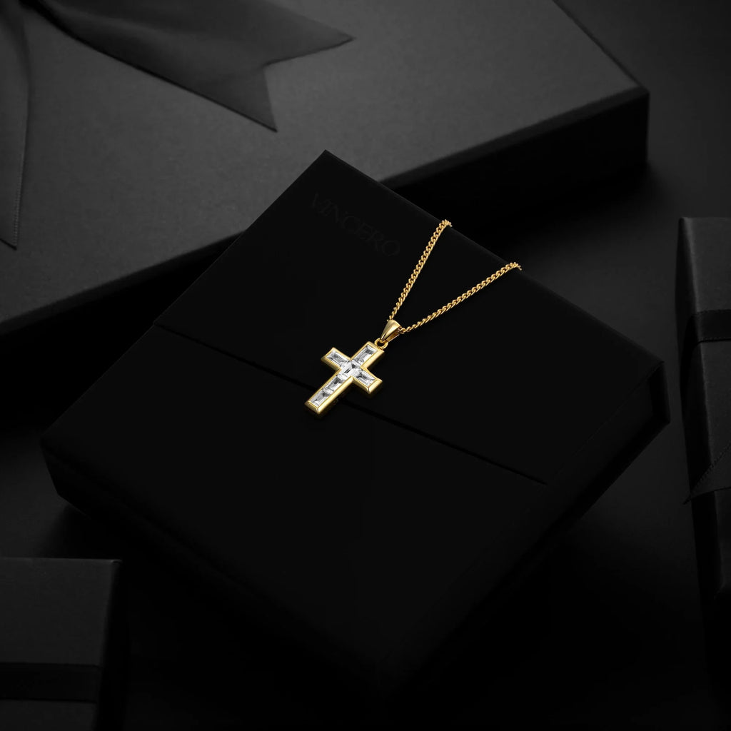 Gemstone Cross Pendant - Diamond