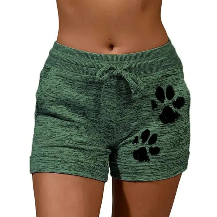 Women's Printed Yoga Shorts with Elastic Waistband