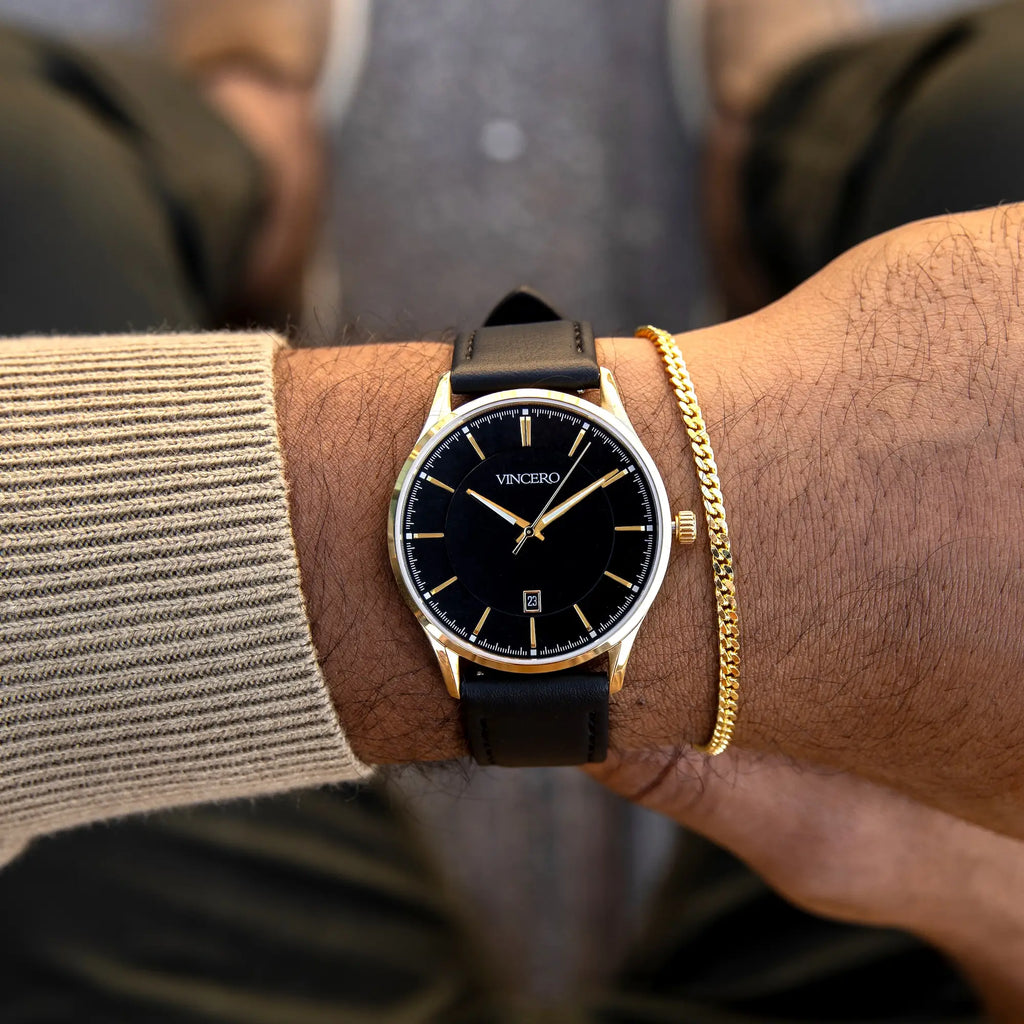 The Kairos II Watch - Gold Onyx 38mm Minimalist Design