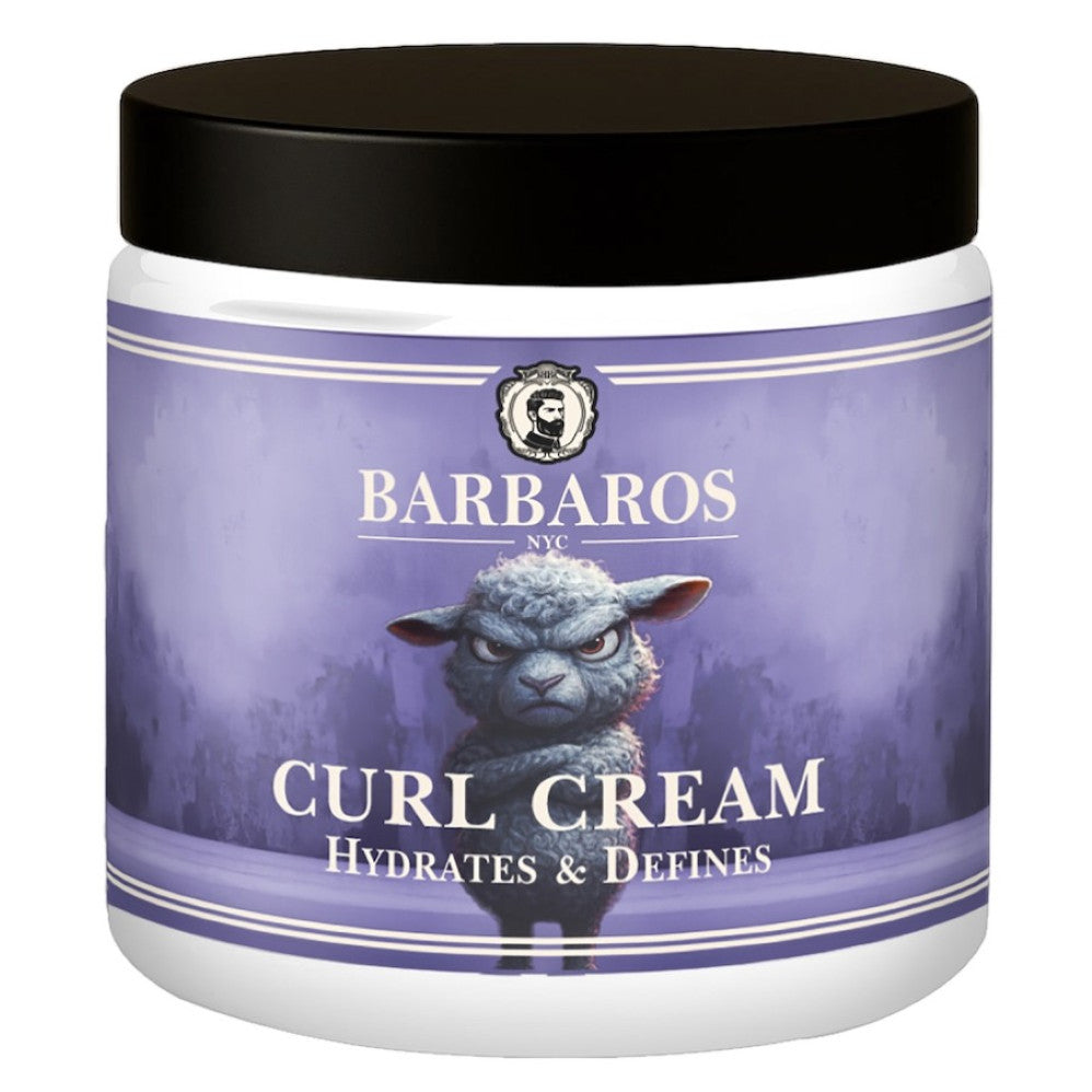 16.9oz bottle of Barbaros Curl Cream for hair definition and hydration