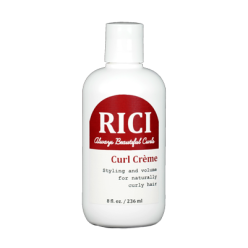 Bottle of Rici Curl Crème 8oz styling cream for defined, bouncy curls