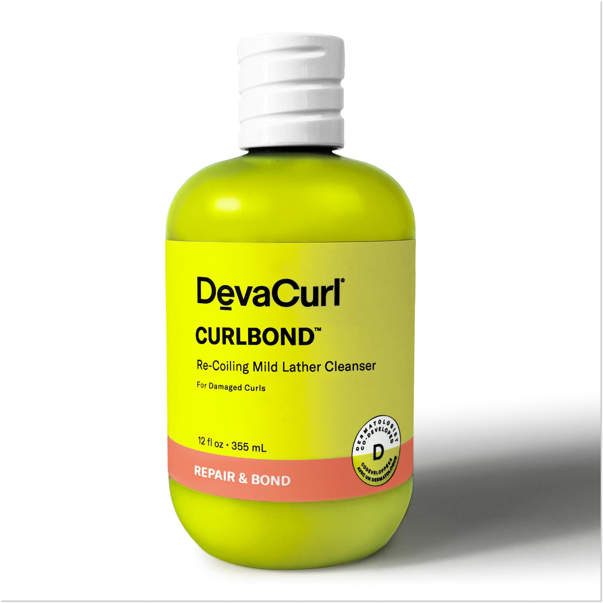 DevaCurl CurlBond Cleanser 13 oz bottle for repairing and strengthening curly hair.