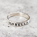 Custom Skinny Silver Name Ring