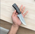 Custom Handmade Fixed Blade Cowboy Knife with Authentic Sheep Horn Handle