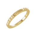 Solid 14K gold engravable signet ring with elegant fluted side detailing