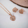 Joban Fashion Women Gold Rose Gold Locket Set With Heart-Shaped Pendant