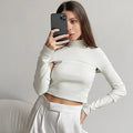 Strapless Solid Color Sexy T-shirt for Women