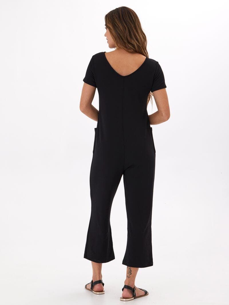 Modal Terry Short Sleeve Jumpsuit for Women - Versatile Fall Style