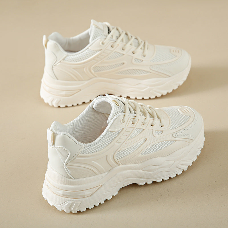 Women's Off-White Chunky Platform Casual Sports Sneakers - Image 6