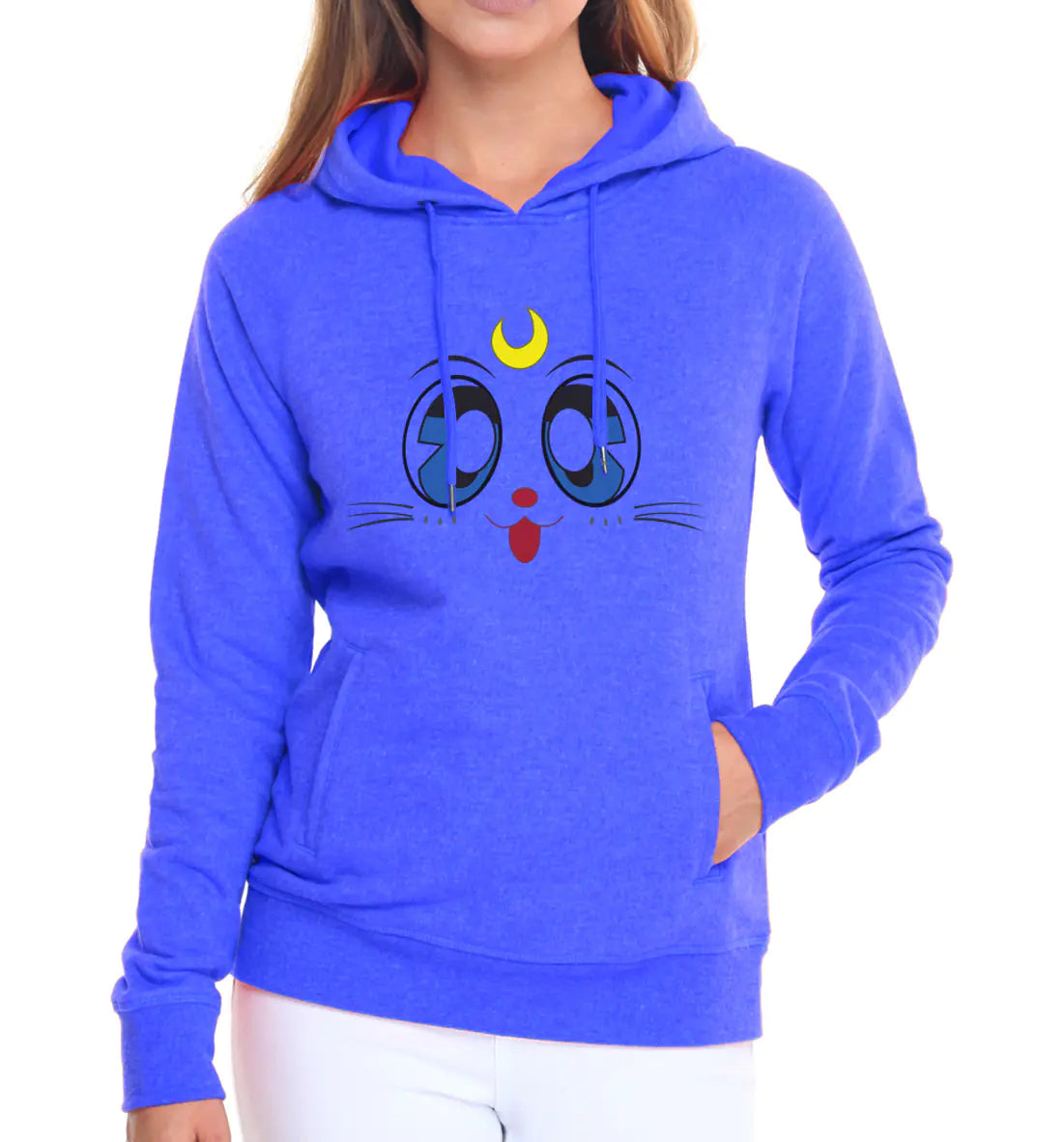 Women's Hooded Sweatshirt with Cute Cat Design