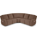 VANSOFY Extra Large Reclining Sectional Couch Covers Washable 5-Piece Sofa Covers for L Shape Sectional Sofa Corner Seater Thick Soft Sofa Slipcovers (5 Seat Recliner Cover Light Coffee)