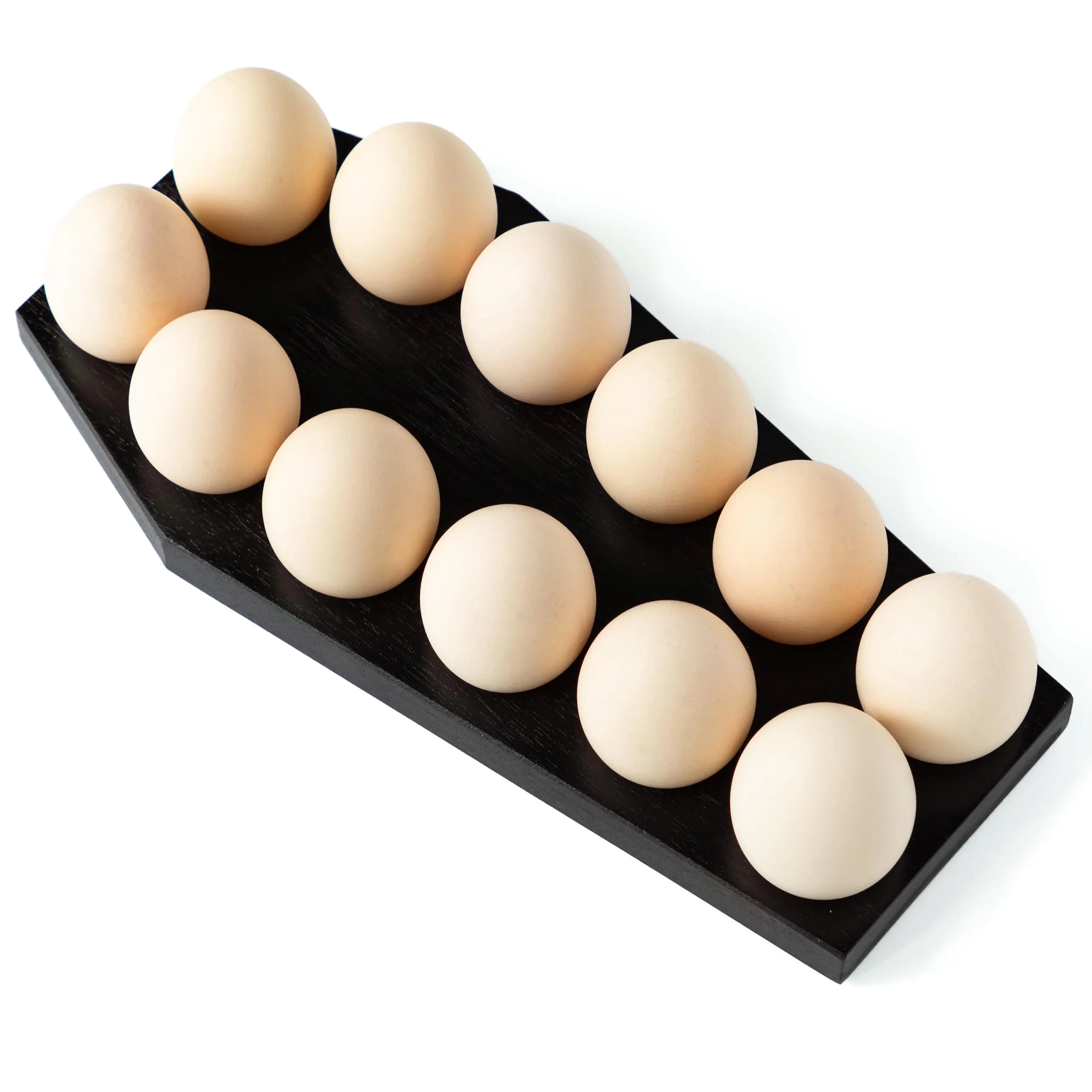 Spooky Gothic Coffin Egg Tray - Black Wooden Egg Holder for Soft Boiled Eggs - Unique Halloween Kitchen Decor - Ideal Gothic Kitchen Accessory - Perfect for Witchy Haunted House Themes (12 eggs)
