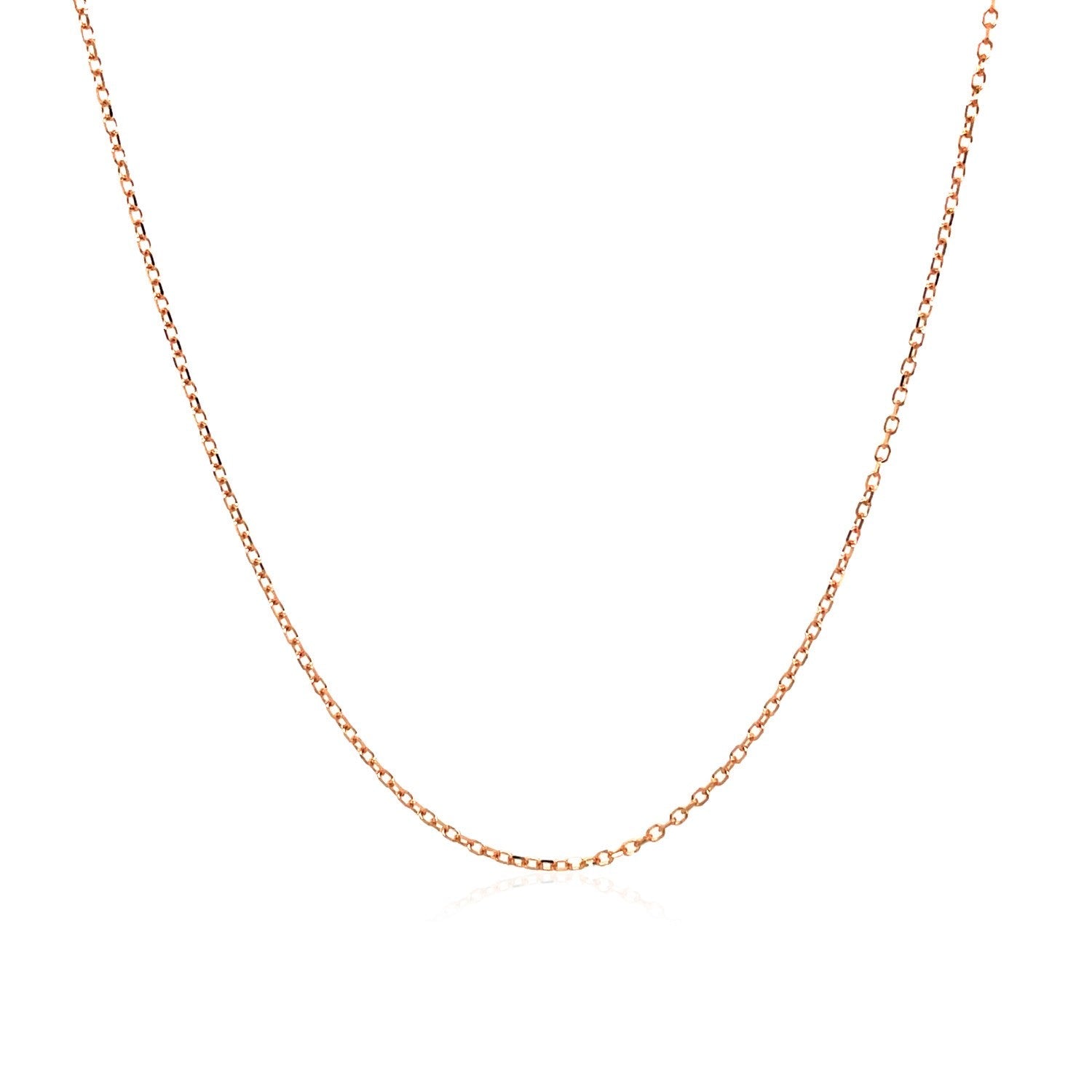 14k Pink Gold Diamond Cut Cable Link Chain 0.8mm