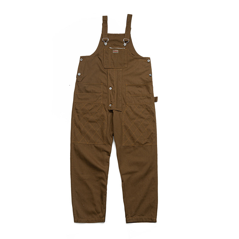 White Vintage Japanese Style Workwear Overalls Loose Fit - Image 8
