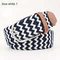Women's Elastic Woven Belt with Faux Leather Trim & Metal Buckle - Image 7