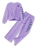 Arshiner Girls Jogger Sets 2 Piece Tracksuit Twist Front Casual Long Sleeve Sweatshirt and Long Sweatpants Sweatsuit
