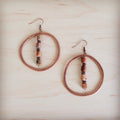 Western Copper Hoop Earrings w/ Earth Regalite 100b