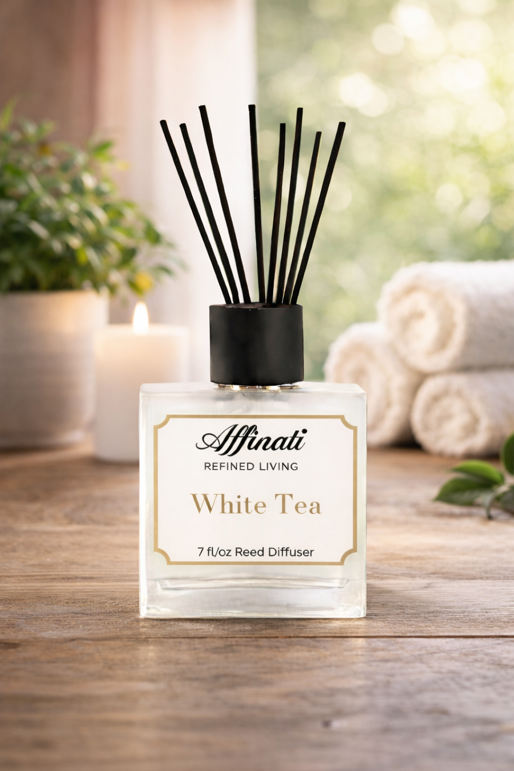 White Tea Reed Diffuser 7 fl oz with Eight Eco-Friendly Reeds - Image 3