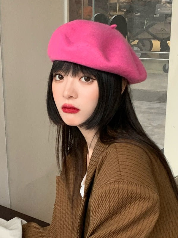 Vibrant Wool Blend Beret Retro Harajuku Style Painter Hat - Image 16