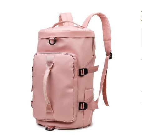 Women's Convertible Gym Duffel Backpack - Pink & Grey Travel Fitness Bag