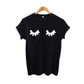 Playful Eyelashes Graphic Print Short Sleeve Crewneck T-Shirt - Image 3