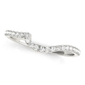 14k White Gold Round Pave Setting Curved Diamond Wedding Ring (1/5 cttw)