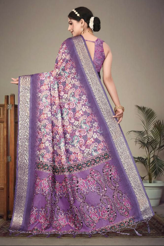 Heavy Rich Cotton Silk Digital Print and Jacquard Saree