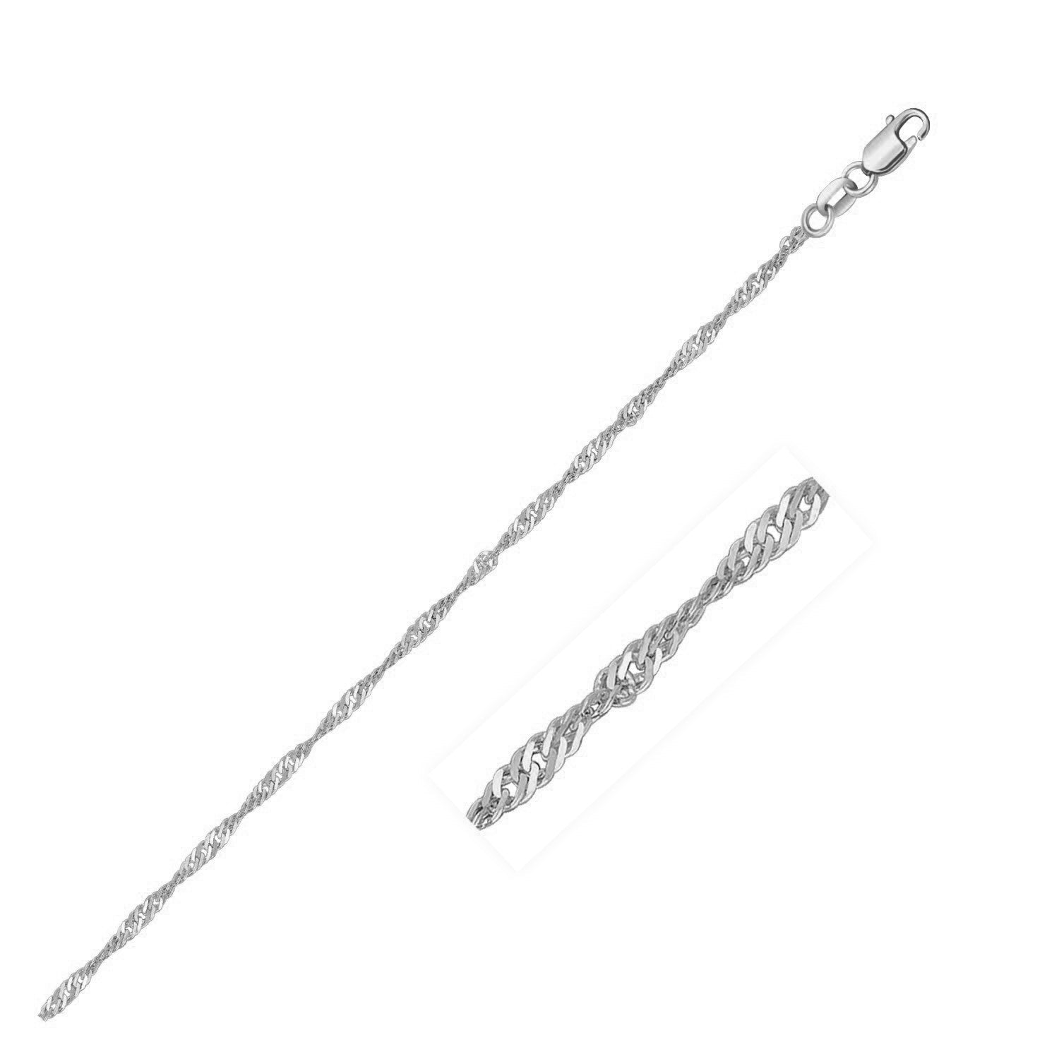 10k White Gold Singapore Chain(1.50 mm)