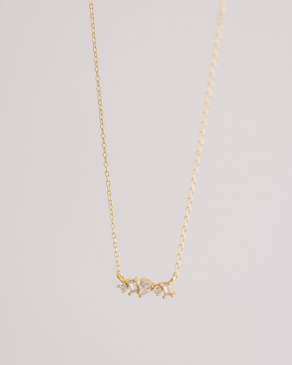 Gold Crystal Bar Necklace