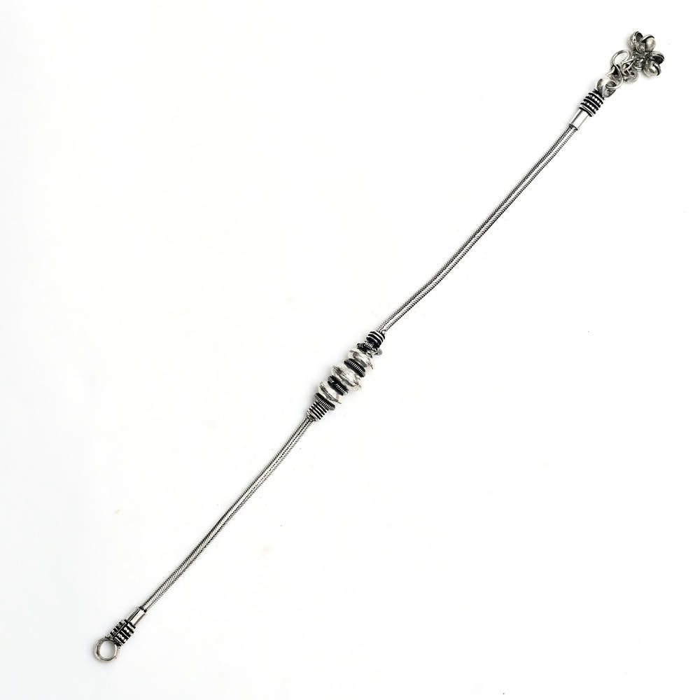 Oxidised Silver Party Wear Anklet for Festive Occasions