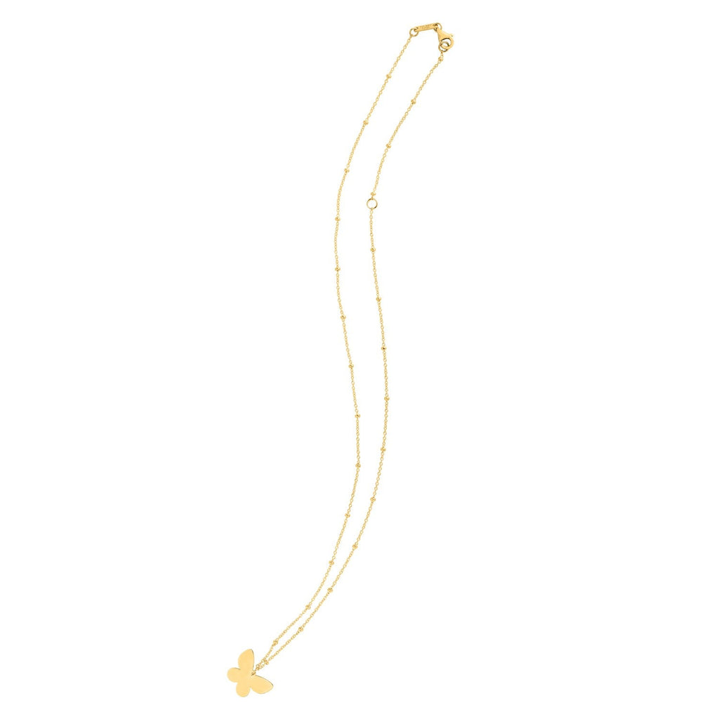14k Yellow Gold Ppillon Butterfly Necklace