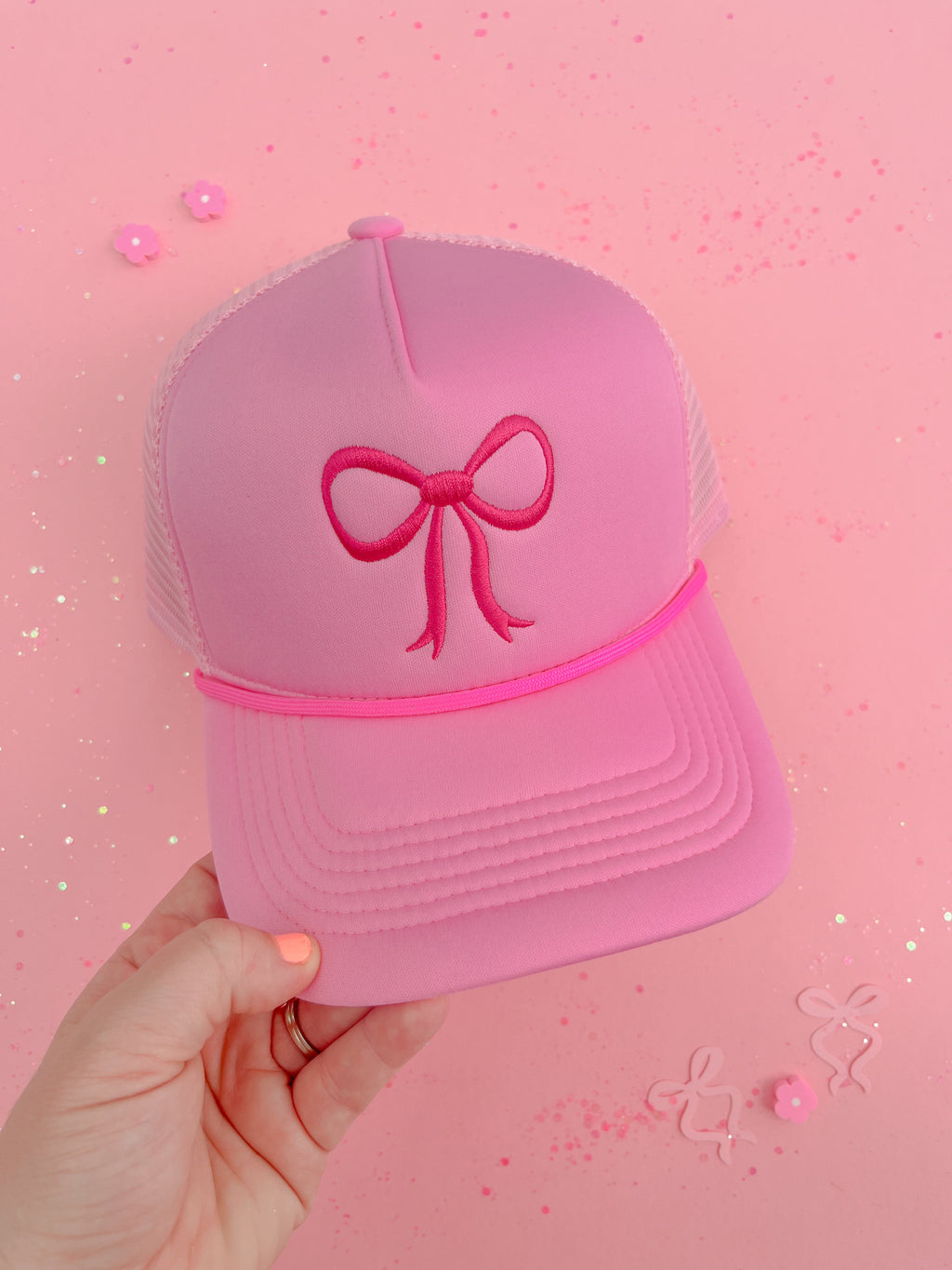 Pink Bow Trucker Hat