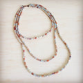 Triple Strand Layered Western Boho Aqua Terra Necklace 264q