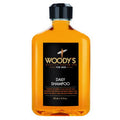 Bottle of Woody's Daily Shampoo with mint and grapefruit fragrance notes