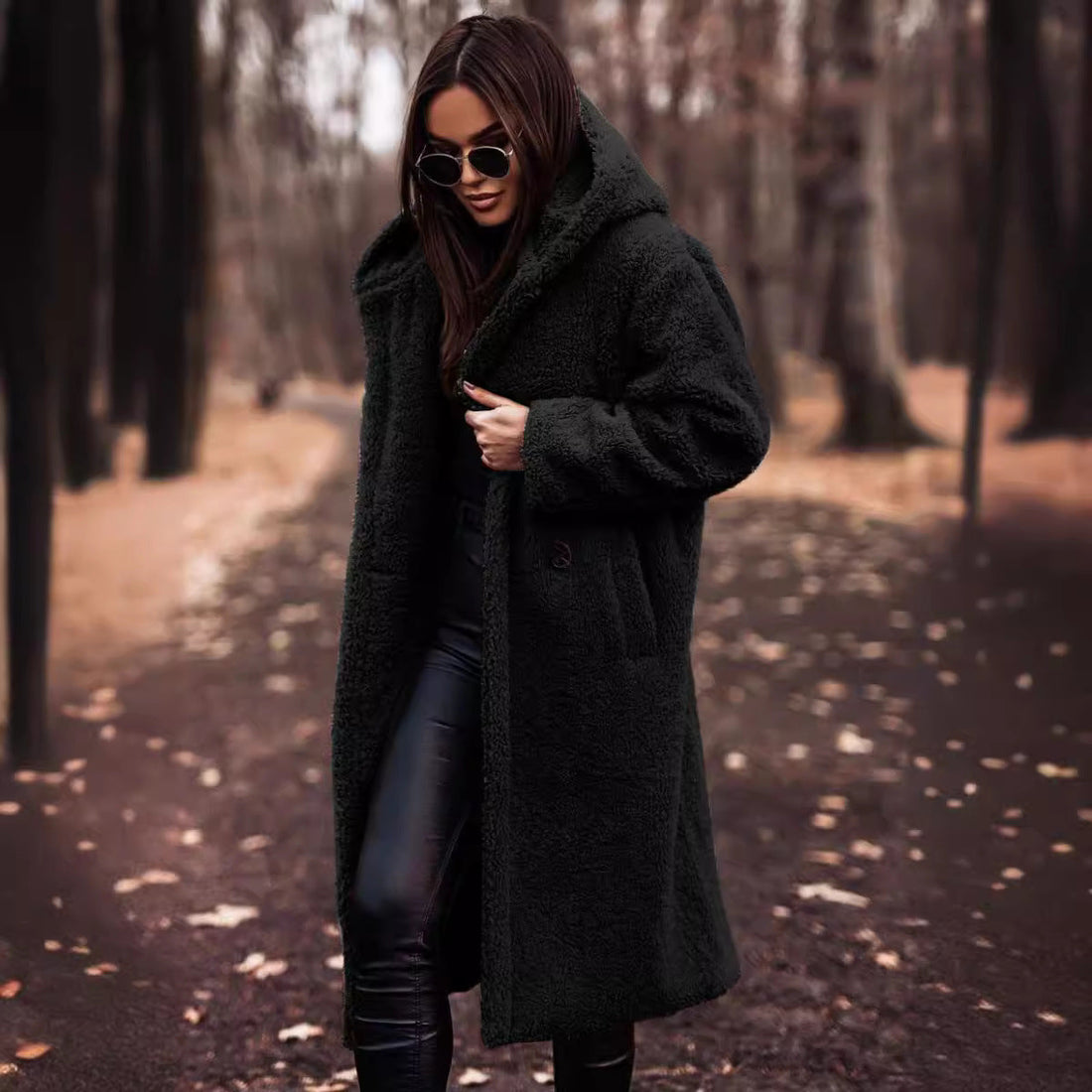 Harajuku Style Long Sleeve Woolen Coat for Women - Cozy & Warm - Image 3
