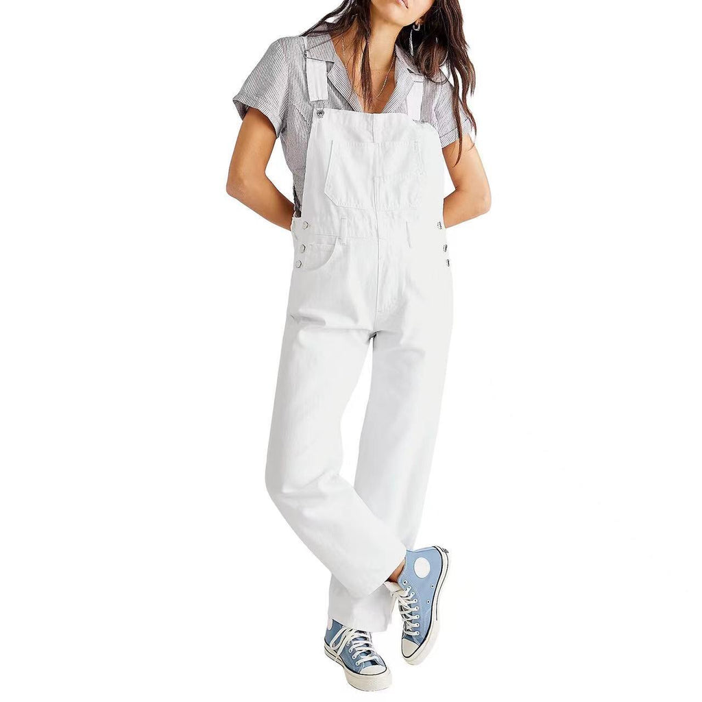 Women's Classic Denim Overalls Casual Street Style Dungarees - Image 3