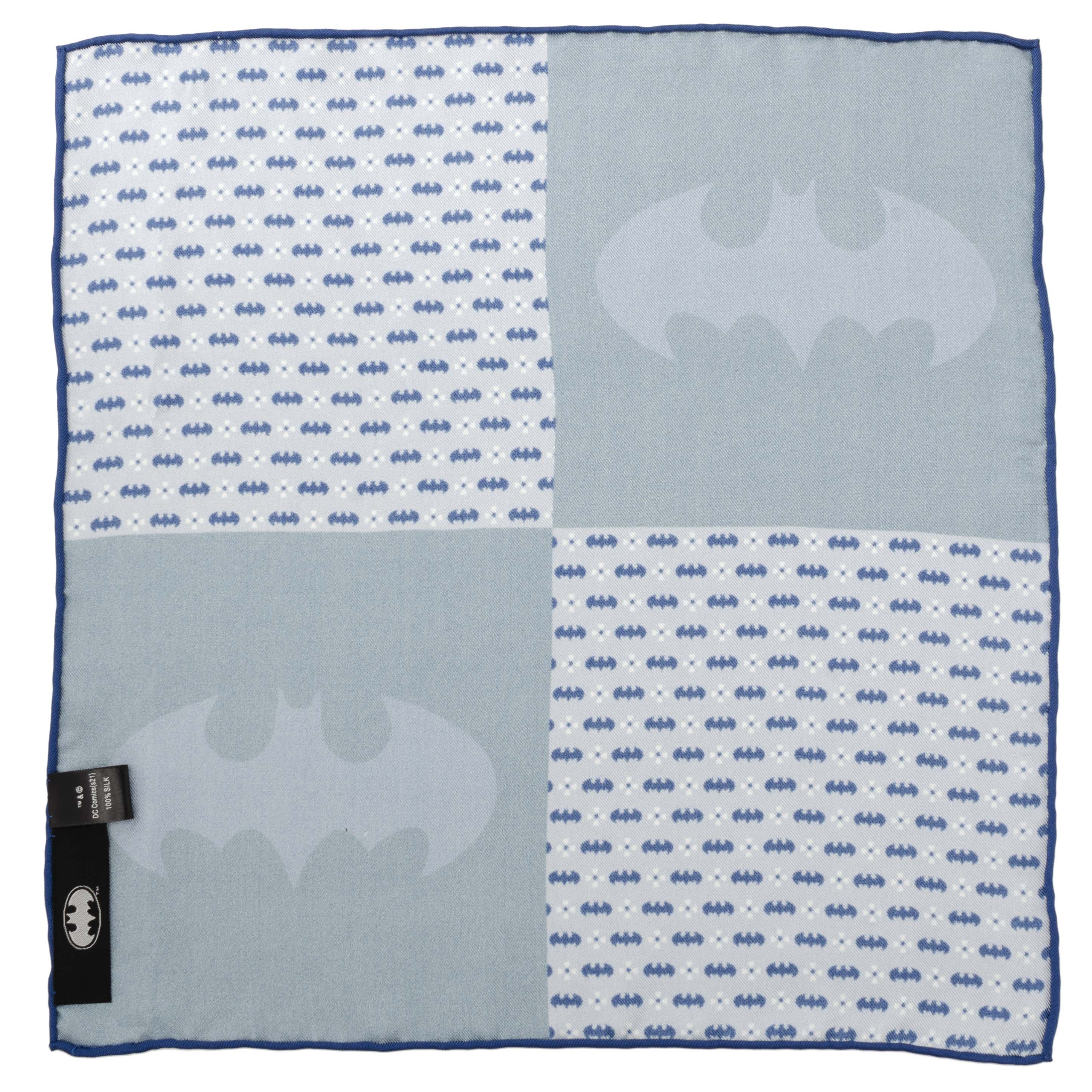 DC Batman Multi Motif Blue Pocket Square