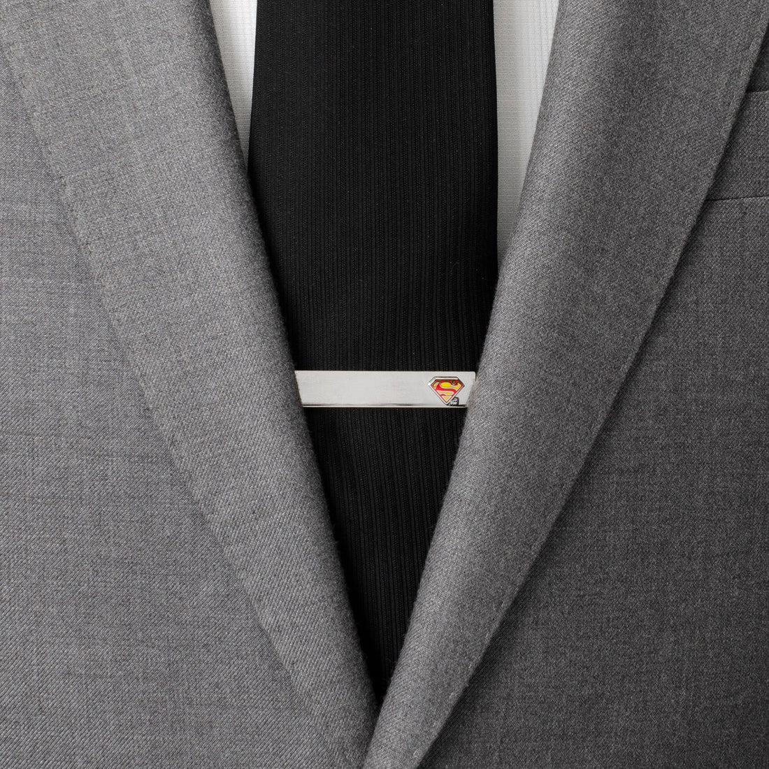 DC Superman Hidden Message Silver Tie Bar