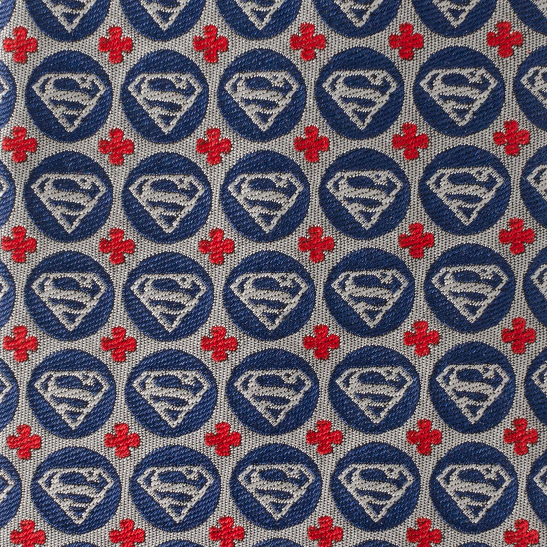 DC Superman Shield Motif Gray Men's Tie