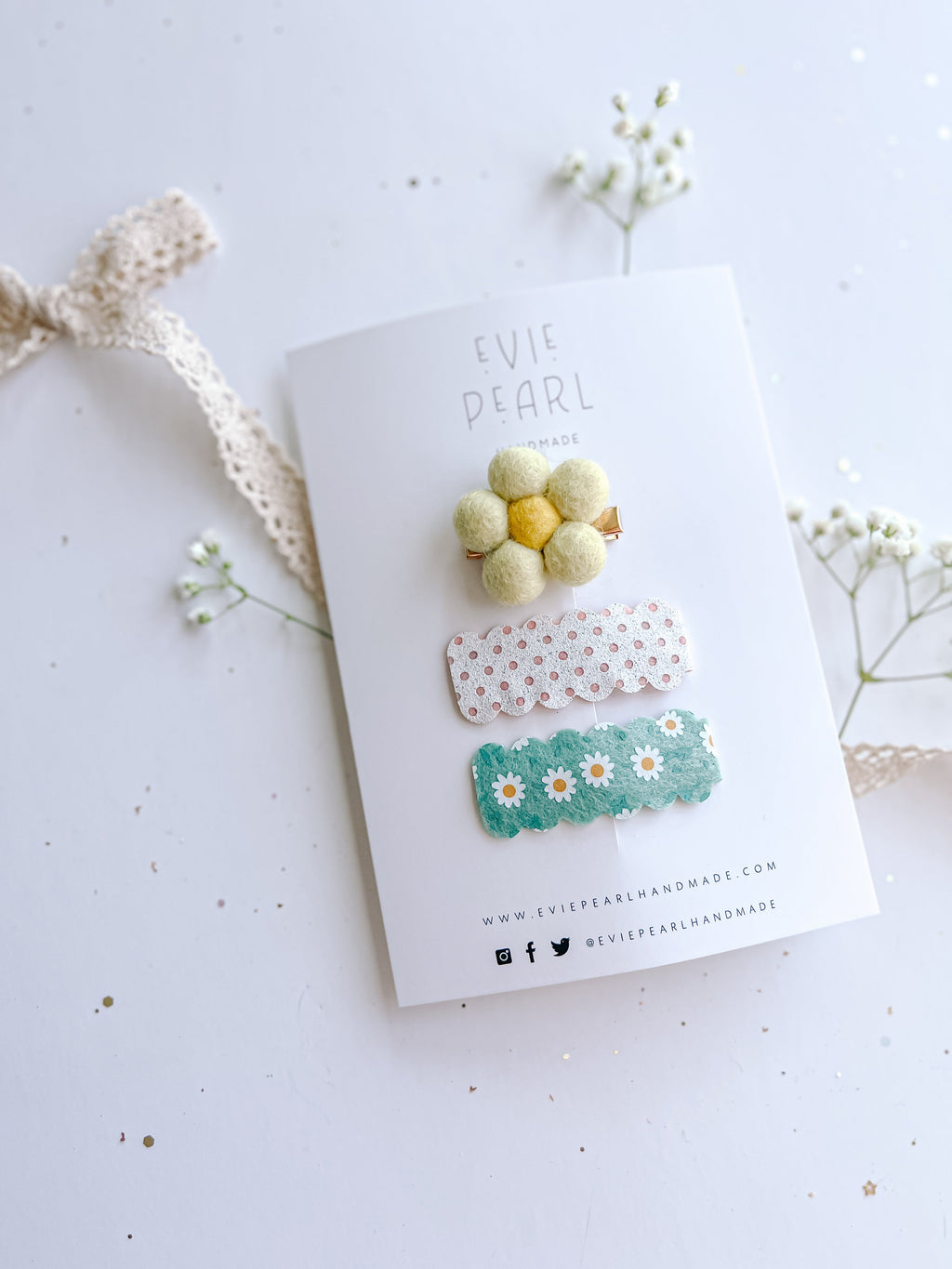 Spring Daisy Snap Clip Set