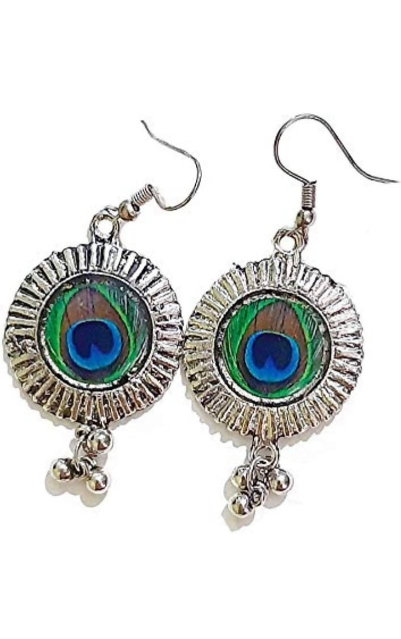 Silver-Plated Peacock Mangalsutra Necklace Set for Women