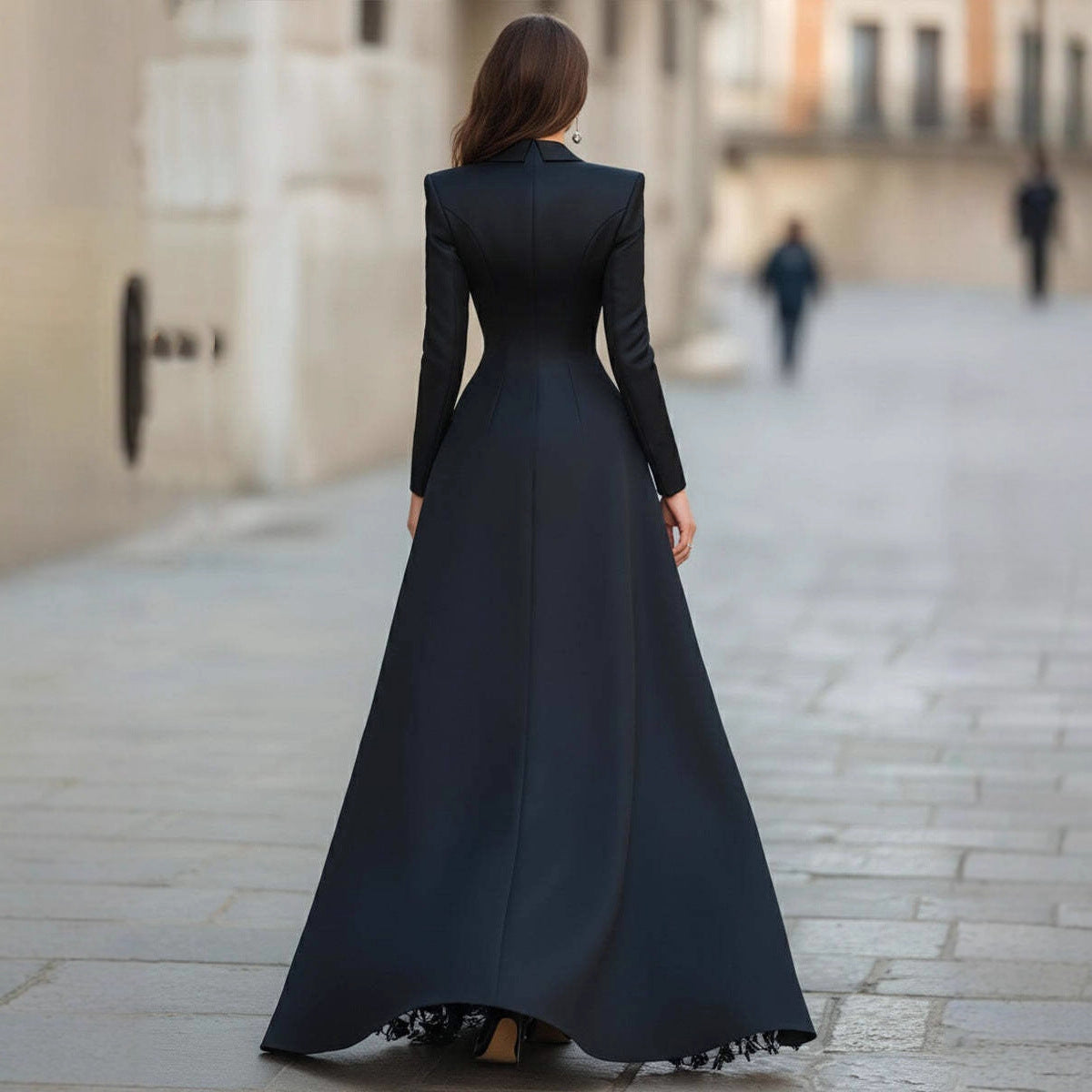 Chic Lace Collar Two-Piece Long Sleeve Dress for Women