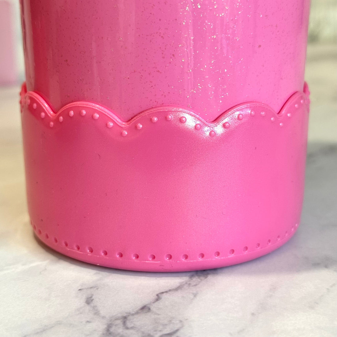 Glinda Pink Shimmer Scallop  Boot