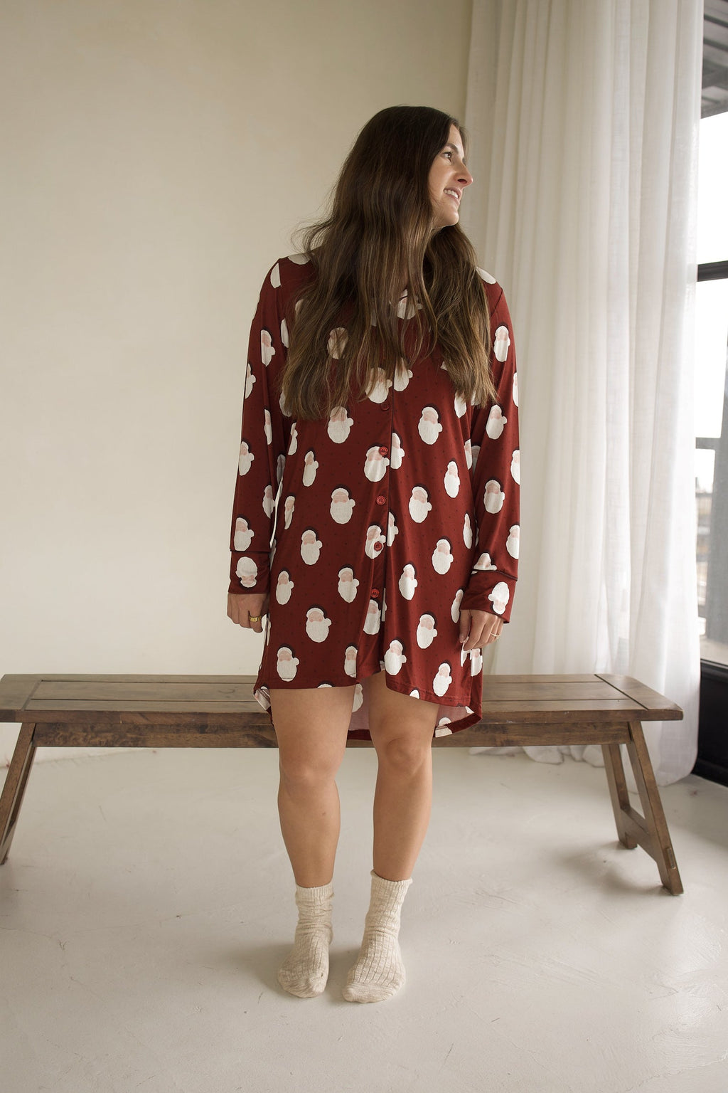 Women's Bamboo Sleeping Dress | Vintage Santa