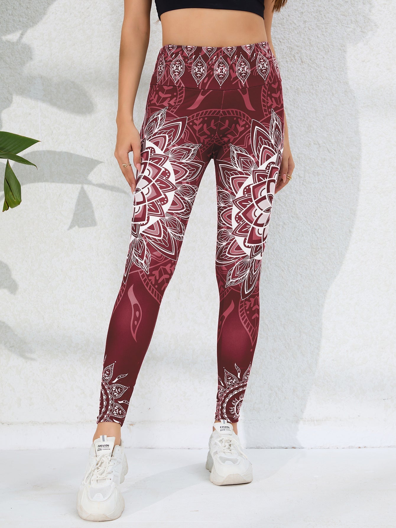 Watercolor Print High-Waist Butt-Lifting Yoga Leggings