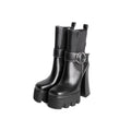 Women's Neon Green Platform Ankle Boots with Chunky Heels - Image 9