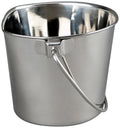 Advance Pet Product 1 Quart Heavy Duty Stainless Steel Flat Side Bucket | Durable Food & Water Pail for Dogs Cats Kennels Cages and Critter Crates | Multi-Purpose Bucket