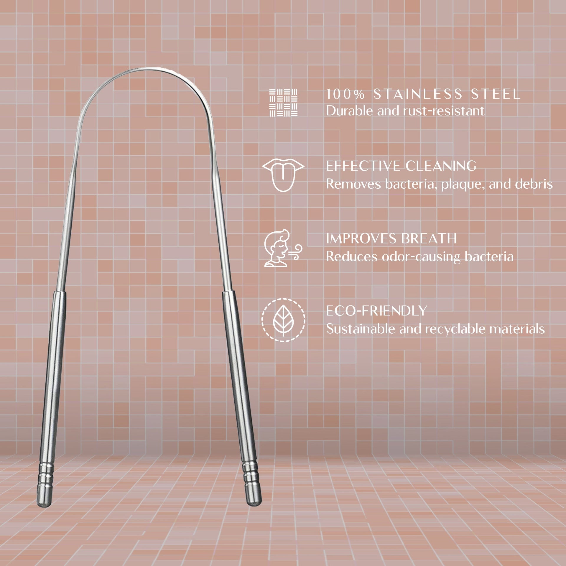 Stainless Steel Tongue Scraper – For Fresh Breath & a Healthier Mouth