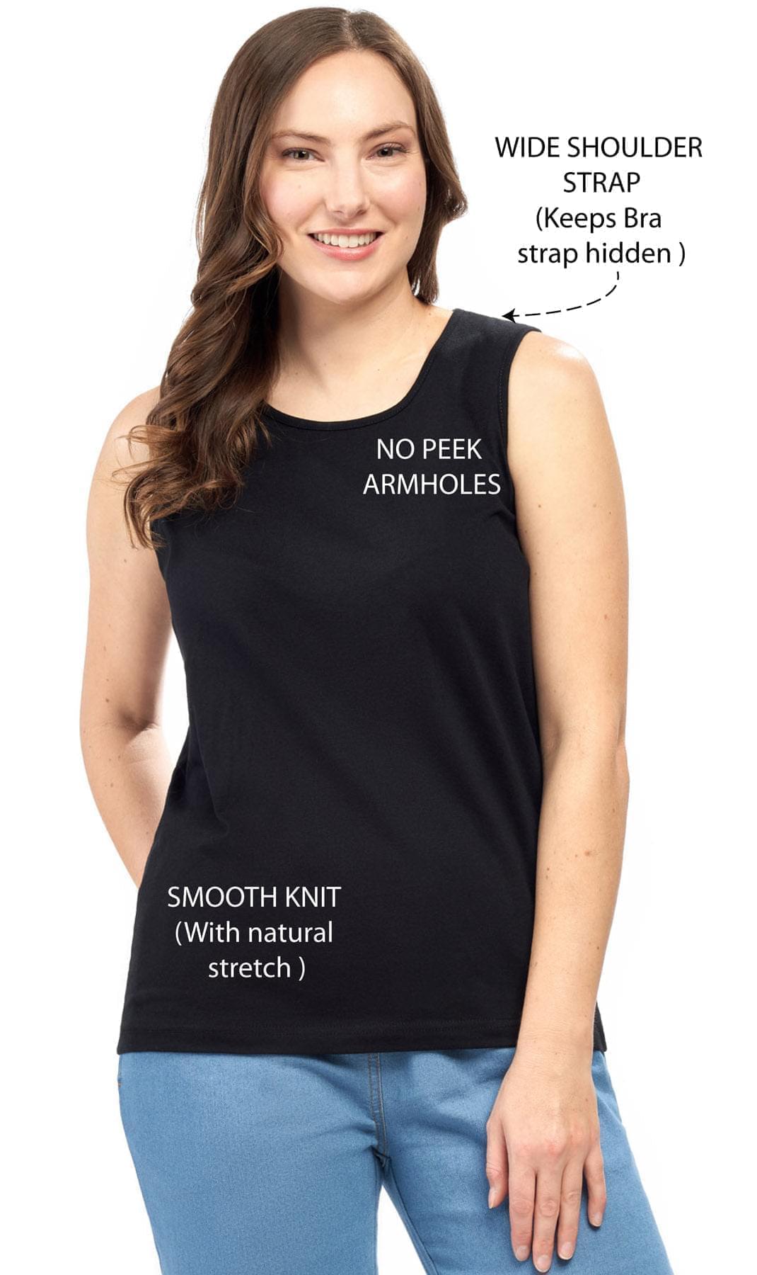 Women's Classic Relaxed Fit Sleeveless Tank Top in Cotton Blend